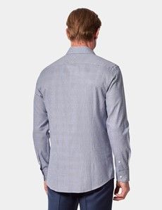 Slim Fit Navy & White Prince of Wales Check Shirt