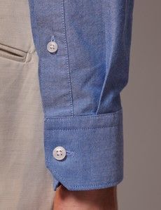Mid Blue Oxford Shirt - Button Down Collar-preview5