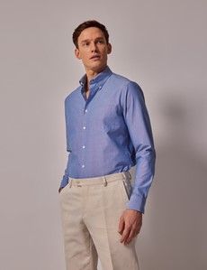 Mid Blue Oxford Shirt - Button Down Collar-preview2