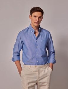 Mid Blue Oxford Shirt - Button Down Collar-preview6