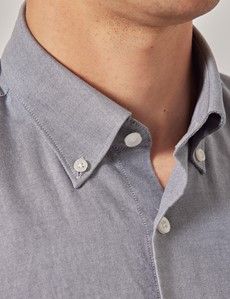 Grey Oxford Shirt - Button Down Collar-preview1