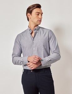 Grey Oxford Shirt - Button Down Collar-preview2