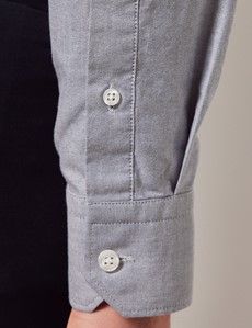 Grey Oxford Shirt - Button Down Collar-preview5