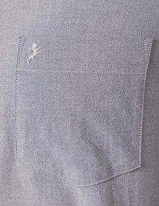 Grey Oxford Shirt - Button Down Collar-preview3