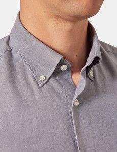 Regular Fit Grey Oxford Shirt-preview1