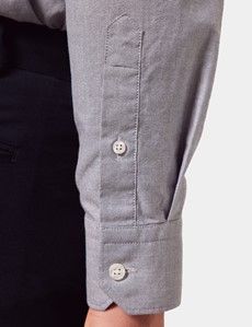 Regular Fit Grey Oxford Shirt-preview3