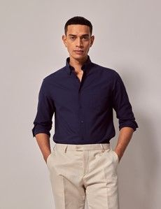 Navy Oxford Shirt - Button Down Collar