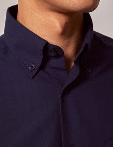 Navy Oxford Shirt - Button Down Collar-preview1