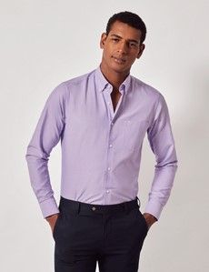 Lilac Oxford Shirt - Button Down Collar