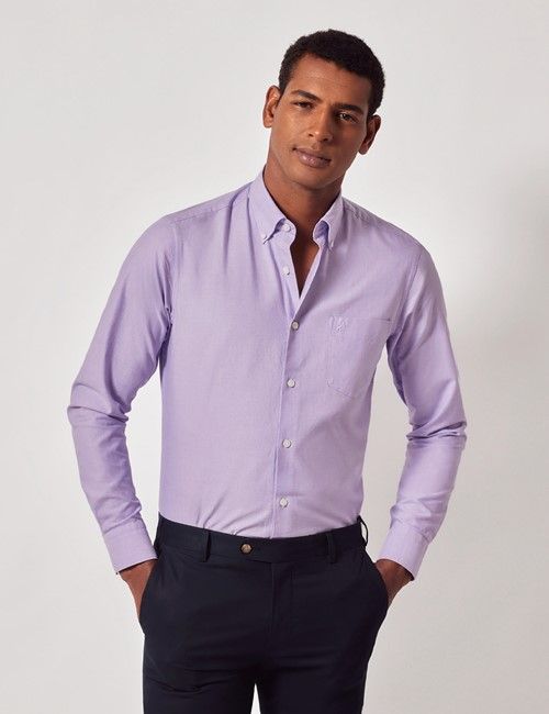 Lilac Oxford Shirt - Button Down Collar