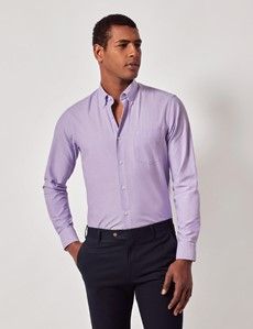 Lilac Oxford Shirt - Button Down Collar-preview2