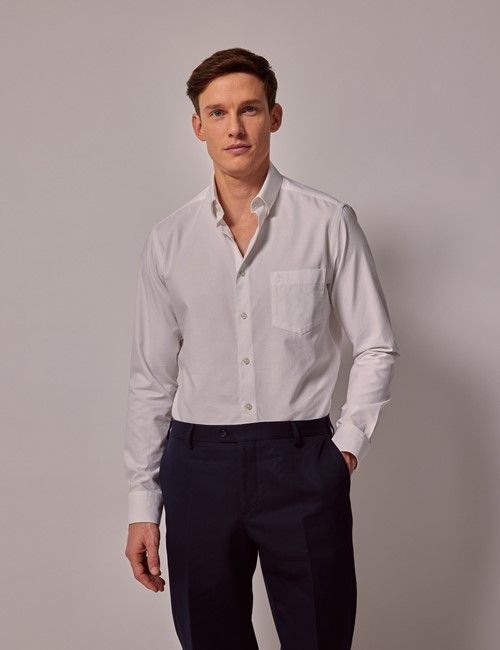 White Oxford Shirt - Button Down Collar