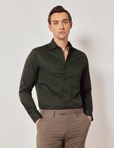 Dark Olive Flannel Shirt