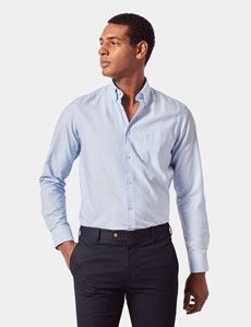 Slim Fit Light Blue Oxford Shirt-preview3
