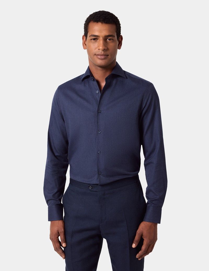Slim Fit Dark Blue Shirt