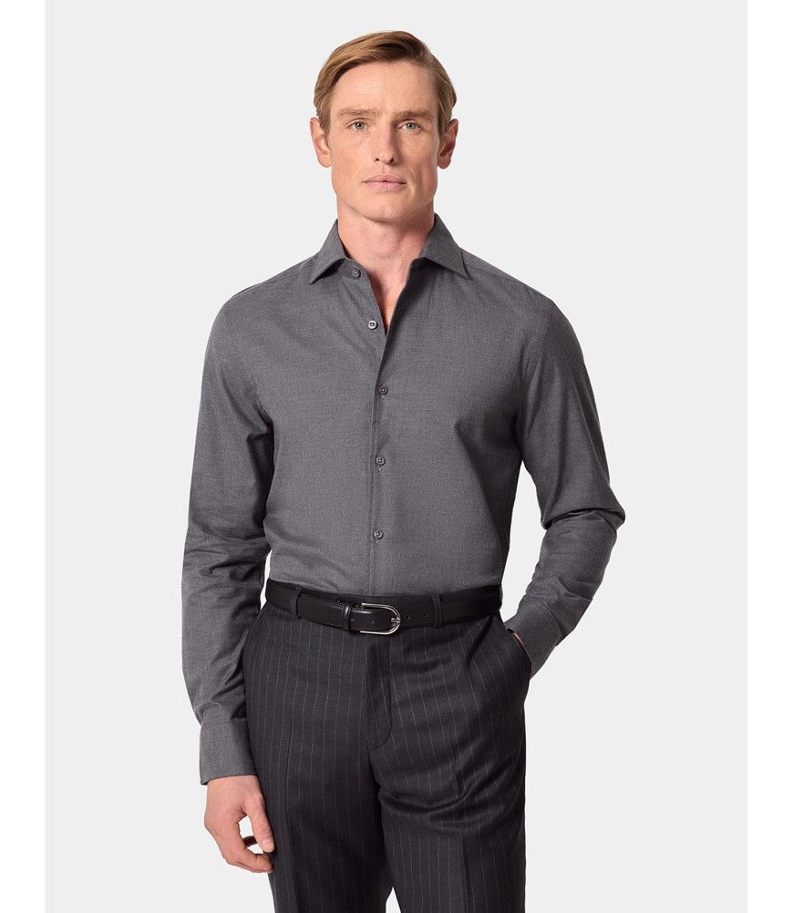 Kayhan Camicia Uomo Manica Lunga In Cotone, Vestibilità Slim Fit, Colore Grigio Chiaro, Taglie Forti Fino A 6XL