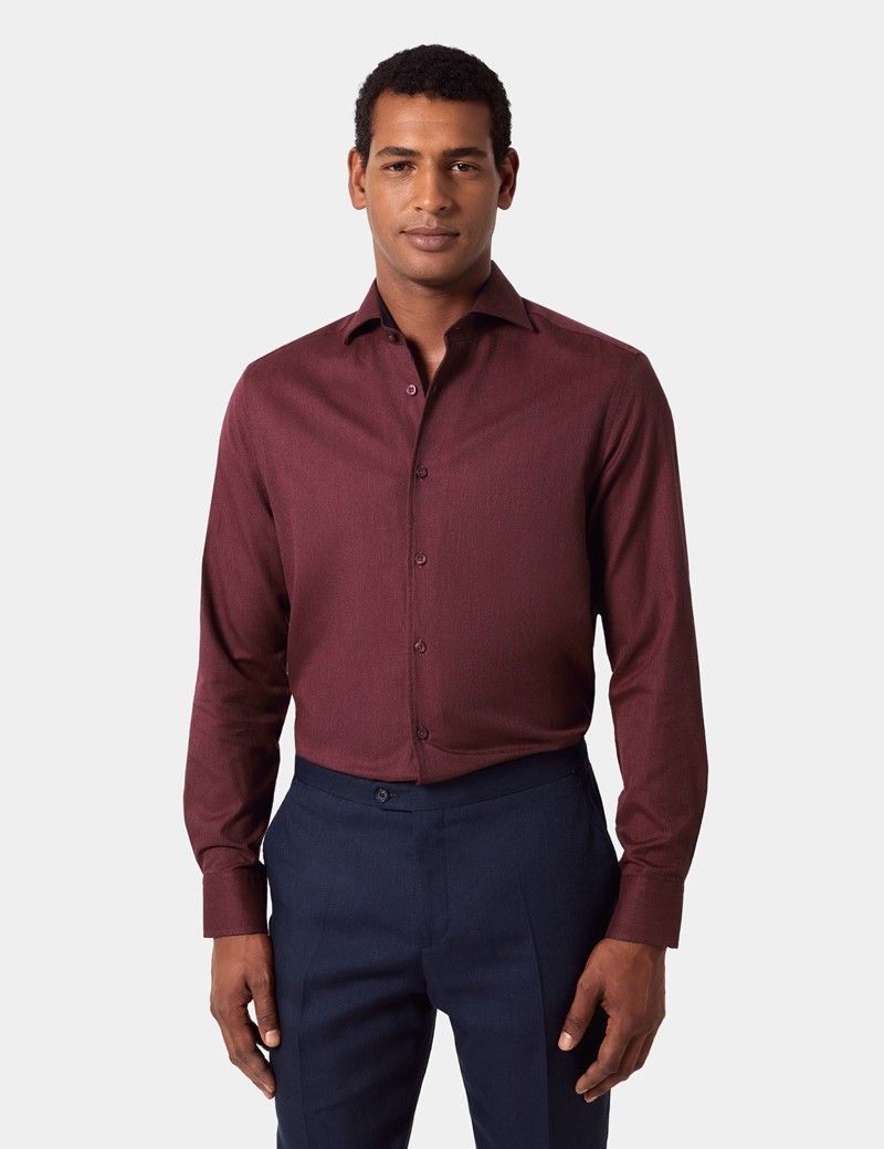Slim Fit Burgundy Shirt