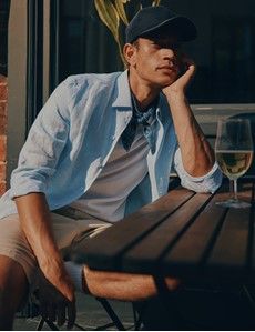 Slim Fit Light Blue Linen Shirt