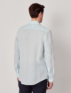 Mint Linen Slim Shirt  - One Piece Collar - Full Cutaway-preview3