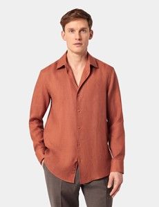 Slim Fit Rust Shirt – One Piece Collar-preview3