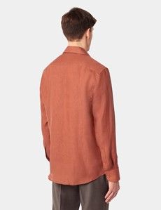Slim Fit Rust Shirt – One Piece Collar-preview4