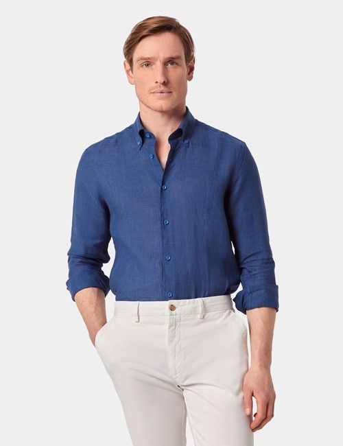 Slim Fit Marine Blue Shirt