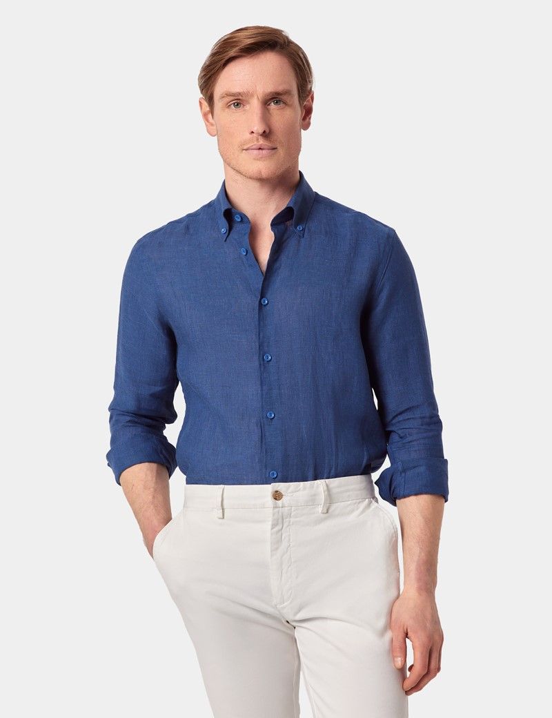 Slim Fit Marine Blue Shirt