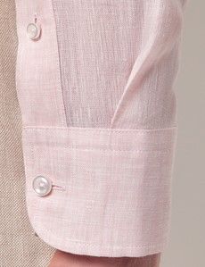 Pink Pure Linen Slim Shirt – Button Down Collar-preview4