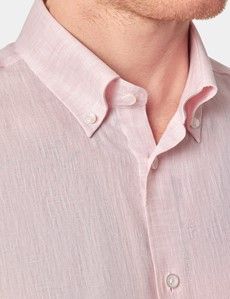 Slim Fit Pink Linen Shirt