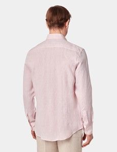 Slim Fit Pink Linen Shirt
