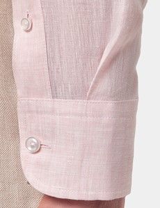Slim Fit Pink Linen Shirt
