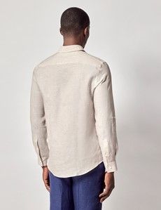 Natural Pure Linen Slim Safari Shirt-preview4