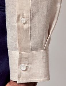 Natural Pure Linen Slim Safari Shirt-preview6