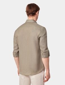 Slim Fit Khaki Safari Shirt-preview4
