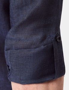 Slim Fit Navy Safari Shirt-preview6