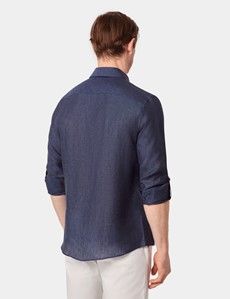 Slim Fit Navy Safari Shirt-preview5