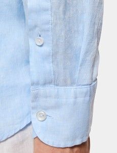 Slim Fit Light Blue Linen Shirt