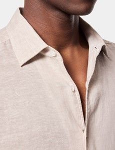 Slim Fit Natural Linen Shirt