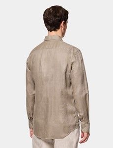 Slim Fit Khaki Linen Shirt