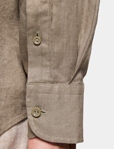 Slim Fit Khaki Linen Shirt