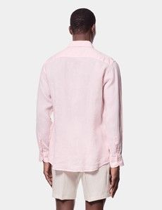 Slim Fit Pink Linen Shirt