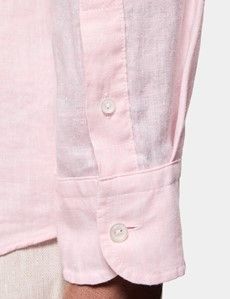 Slim Fit Pink Linen Shirt