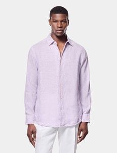 Slim Fit Lilac Linen Shirt