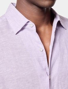 Slim Fit Lilac Linen Shirt