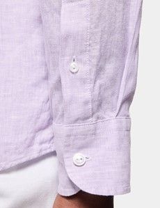 Slim Fit Lilac Linen Shirt