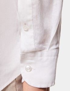 Slim Fit White Linen Shirt