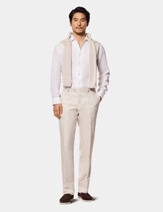 Slim Fit White Linen Shirt