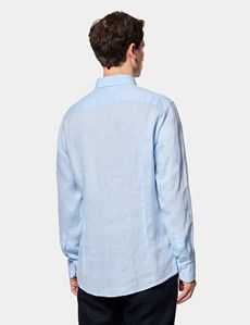 Slim Fit Light Blue Linen Shirt