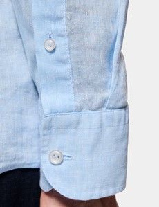 Slim Fit Light Blue Linen Shirt