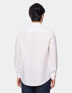 Slim Fit White Linen Shirt